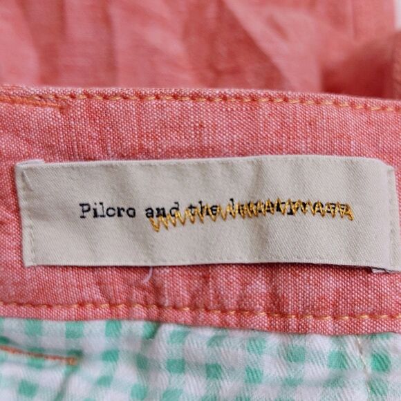 Pilcro & The Letterpress Linen Blend Women's 10 Wide Leg Coral Pants Lightweight - Picture 6 of 12